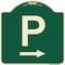 Signmission P Symbol With Right Arrow Heavy-Gauge Aluminum Architectural Sign, 18" x 18", G-1818-23511 A-DES-G-1818-23511 - alternate 1